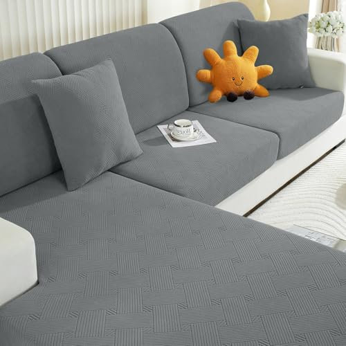 Ystyle Sofa Sitzkissenbezug Stretch, Sofa Sitzbezug, Elastischer Kissenbezüge, Sofa Sitzkissen Sofa Überzug Couch Überzug Schonbezug Sofabezug Sofaschoner (Hellgrau, Chaiselongue)