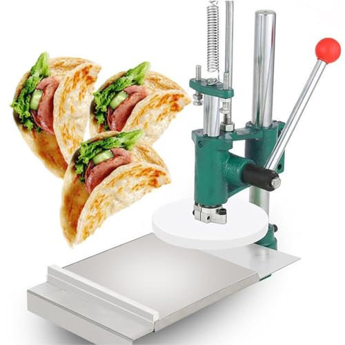 FAcoLL Manual Pizza Dough Press Machine, Stainless Steel Pizza Presser with Angle Adjustable, Commercial Chapati Sheet Pizza Crust Press Plate for Pizza Tortilla 20cm