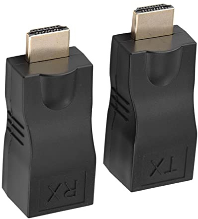 Vikye 2x HDMI-Konverter, HDMI-Extender 30 M auf RJ45-Netzwerkkabel-Extender-Konverter-Repeater über CAT-5e CAT6