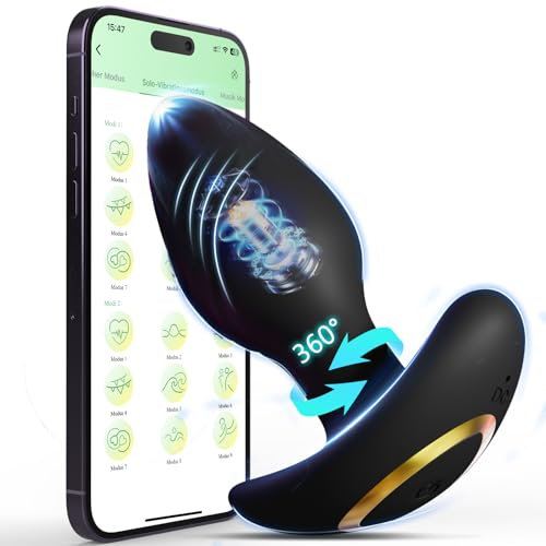 Analvibratoren für Mann Analplug für Männer, Prostata Stimulation Männer Analplug Sex Spielzeug für die Männer mit 7 Rotation 9 Vibration, Anal Plug Dildo für Paare Buttplug Sexspielzeug