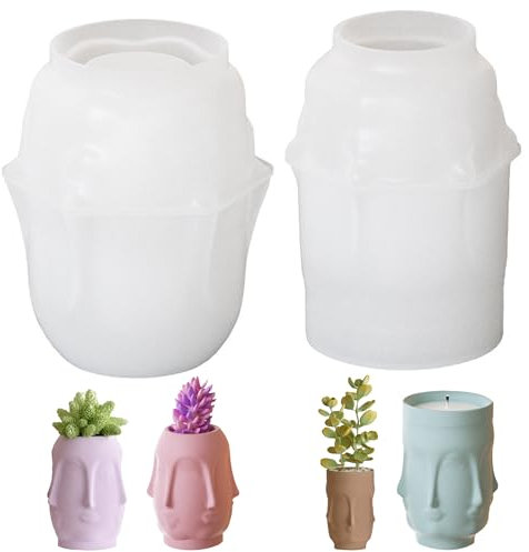 Attuslla Vase Jewelry Silicone Casting Moulds 2 PCS Flower Vase Resin Molds Silicone Vase Silicone Molds for Making Flower Container, Makeup Brushes Holder, Home Decoration