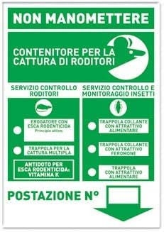 Cartello topi topo roditori segnale segnalatore Punto Esca per ratti Insetti Servizi di derattizzazione etichetta insegna