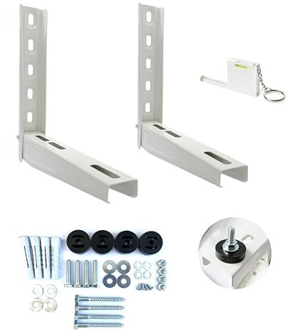 Wandhalterung für Klimaanlage Wandkonsole für Klimageräte RODIGAS MS 117 | mit Maßband und Wasserwaage | für Split Klimageräte und Wärmepumpe | Klimaanlagenhalterung