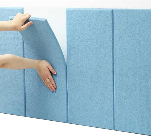 HLTQL Wandkissen Bank、Wandpaneele Stoff、Wandpaneele Selbstklebend Kopfteil Bett、Wandpolster Samt、Polsterelemente、Gepolsterte Wandpaneele Bett(#Blue)