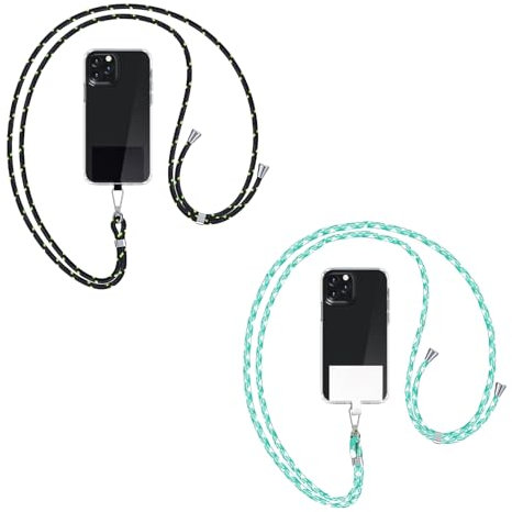Cordon para Móvil Universal Ajustable,Cordón Correa para Cuello, con 2 Parches Duraderos, Correa Multifuncional para Teléfono Compatible con iPhone, Samsung, Huawei y Mayoría Fundas