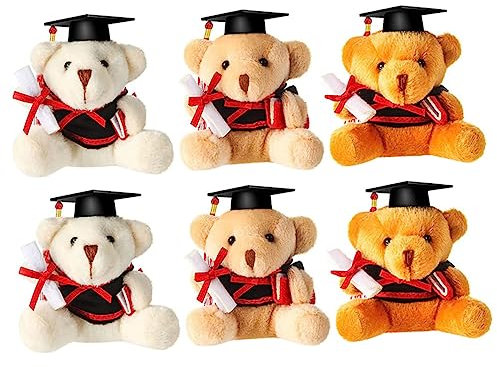 BESTonZON 6pièces Porte-clé Ours Peluche Décoration De Remise De Diplôme Pendentifs Adorables Peluche Ours Mignon pour à Et Clés De Célébration Spéciale