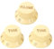 Banworks Imperial 24-Spline Electric Guitar Control Knobs 2 Tone and 1 Volume Knobs 6mm (15/64) Speed Knobs Top Hat for Fender Strat ST Electric Guitars Pack of 3 JT/XN-06 Cream