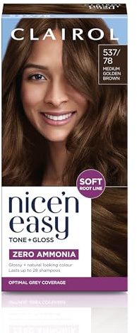 Clairol NICE'N EASY Tone+Gloss - 537/78 Medium Golden Brown | Semi Permanent Hair Dye
