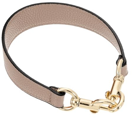 QUARKZMAN 39cm/15,35 Zoll Taschenhenkel PU Leder Kurze Taschengriff Taschenriemen mit Verschluss, Handtaschen Ersatzriemen für Clutch Tasche Geldbörse Unterarmtaschen, Tawny, Gold Schnalle