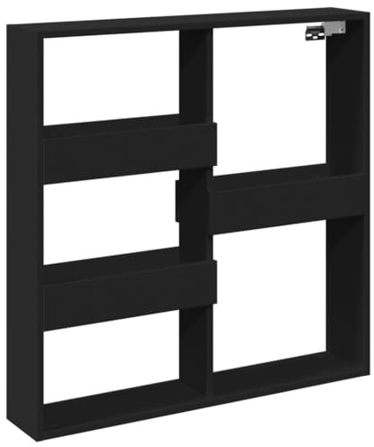 HEFZGDB Wandschrank Schwarz 80x15x80 cm Holzwerkstoff Kleine Regale Kleines Wandregal Cd Regal Wandbrett für Arbeitszimmer Badezimmer Küche Schlafzimmer