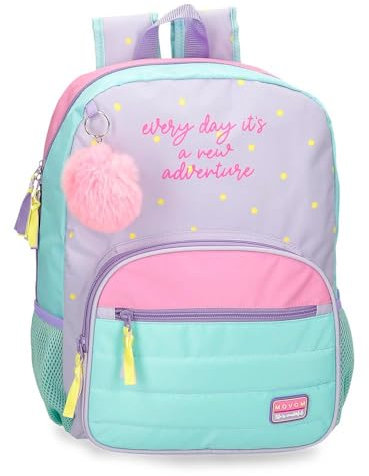MOVOM New Adventure Schulrucksack, mehrfarbig, 31 x 42 x 13 cm, Polyester, 16,93 l, bunt, Talla única, Schulrucksack