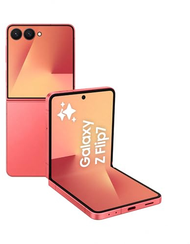 Samsung Galaxy Z Flip7 256GB - Móvil con IA, Diseño Plegable, Pantalla Amplia, Cámara Selfie 50MP, Procesador 3nm, Memoria 12GB, Rojo Coral, Garantía 3 Años + 1 año Extra (Versión Española)