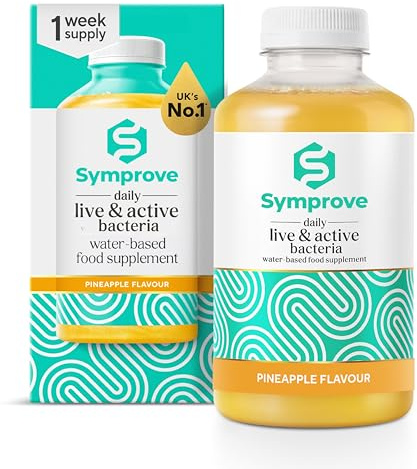 Symprove Liquid Live & Active Bacteria, Pineapple, 1 x 500ml | Daily shot with billions of live cultures, water-based, vegan, dairy & gluten free, no added sugar