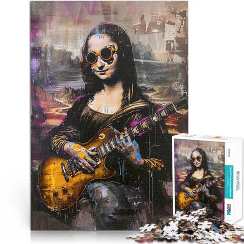 Moderne Mona Lisa Puzzle für Erwachsene, 1000 Teile Anspruchsvoll, Aber lustig und humorvoll Die Liebe zwischen Paaren stärken 38x26cm