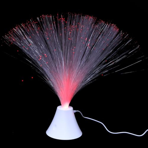 Kisangel Glasfaserlampe Usb Betrieben 7 Farbvariationen Weiß | Kunststoffgehäuse, 7 Farbvariationen, Beruhigender Effekt, Für Kinder Und Erwachsene