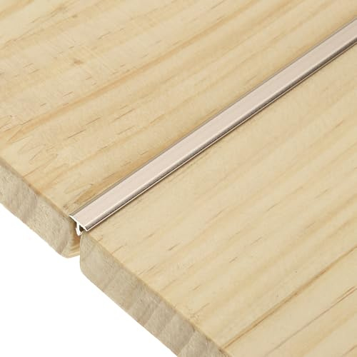 QUARKZMAN Profili T Lega Alluminio 9m×6mm Marrone Chiaro Opaco 3pz | Divisori Piatti per Pavimenti Vinile Bordo, Profili Di Transizione per Interruzioni Porte