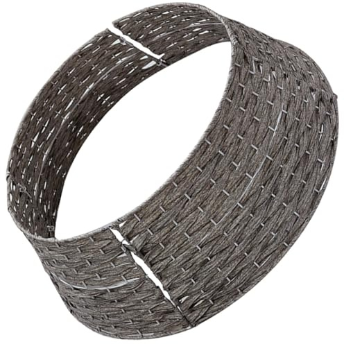 VICASKY Cache-Panier en Rotin Artificiel Gris, Jupe de Sapin de Noël Tissée Ronde Taille Petite, Socle Décoratif pour Sapins Artificiels, Décoration Intérieure Festive pour Fêtes de Noël