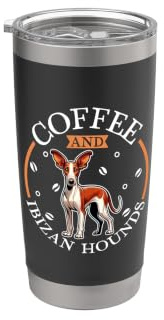 Kaffee und Podenco Ibicenco Doppelwandiger Edelstahl-Thermobecher