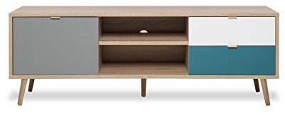 TV Board - Patchwork (B/H/T: ca.: 150 x 52 x 40 cm) skandinavisches Design - Vollholzfüße
