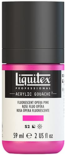 Liquitex 2059987 Professional Acryl Gouache - Rosa Fluo, 59ml Flasche, matt - Acrylfarbe mit Gouache Eigenschaften, Hochdeckend, Wasserfest & Lichtecht