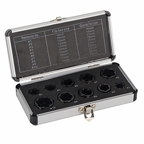 10pcs Prise d'entraînement 9-19mm endommagé écrou goujon extracteur de boulon de verrouillage Kit de verrouillage de filetage Extracteurs de Boulons vis écrous endommagés