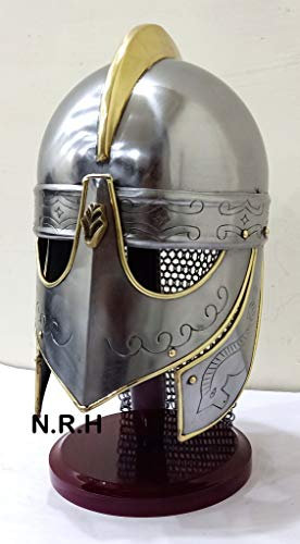 Medieval Viking Valas Guard Cheinmail Armor Helmet On Stand