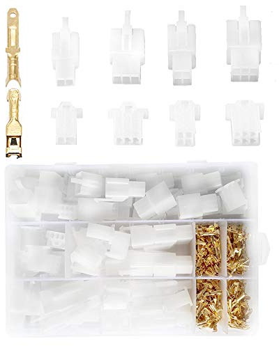 YIXISI 380 Stück Flachstecker Gehäuse Set, Flachstecker Kit, Automotive Elektrische Kabelverbinder (2/3/4/6 Pin)