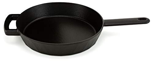 HearthStone Cookware - Diamond Enamelled cast Iron Frying pan, Satin-Black, 24 cm. for All Surfaces, Including Induction and Oven.