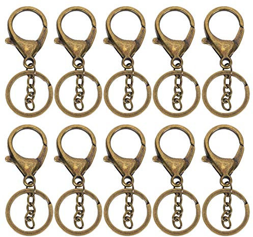 ganci portachiavi con cordino in metallo per cordino con clip portachiavigioielli fai-da-te, artigianato(#4), Anello portachiavi da 10 pezzi con fermagli per aragosta Diy Accessories
