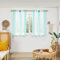 Deconovo Voile Gardinen in Leinenoptik, Ösenschal Transparent Nadelstreifen, Stores Vorhang Durchsichtig Schlafzimmer, 138x140 cm(HöhexBreite), Blaugrün, 2er Set