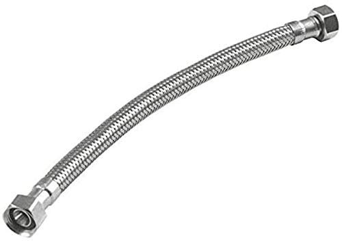 Suinga Tuyau de plomberie 30 cm, 3/4 femelle - 3/4 femelle | Tuyau inoxydable | Tuyau de robinet flexible