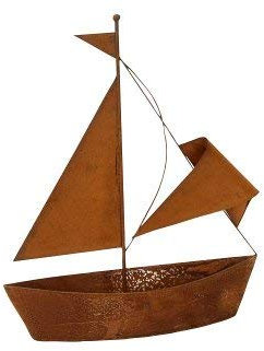 PFLANZSCHALE Schiff Segelschiff PFLANZTOPF ROST GARTENDEKO TEICH Garten Metall