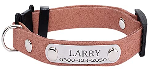 Yonsbox Personalisiert Anti Strangulation Katzenhalsband mit Namen Glöckchen Sicherheitsverschluss Adresse 20-26 cm Hals Adjustable Braun Katzen Halsbänder für Alle Hauskatzen