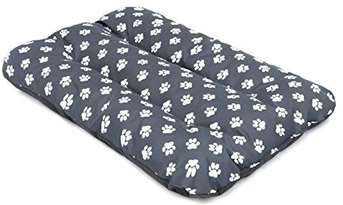 PillowPrim Hundematratze Hundesofa Liegen Hundekissen Sofa Matratze Hundekorb Bett Tierbett Weich Haustierbett Hundeliegen Kissen R2-100 x 70 cm Graphit Pfoten