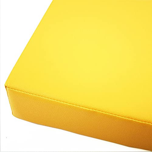 KicKiq Wasserdichtes Bankkissen für den Außenbereich, 2- und 3-Sitzer, PU-Leder, Gartenbankauflage mit Reißverschluss, Esszimmer, Terrasse, Bankkissen für Schaukelstuhl (Gelb, 110 x 45 x 5 cm)