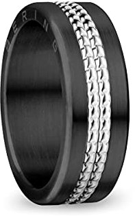 BERING Austauschbar Ringkombination für Damen in Schwarz & Silber mit einzigartigem Twist- & Change System, Colorado