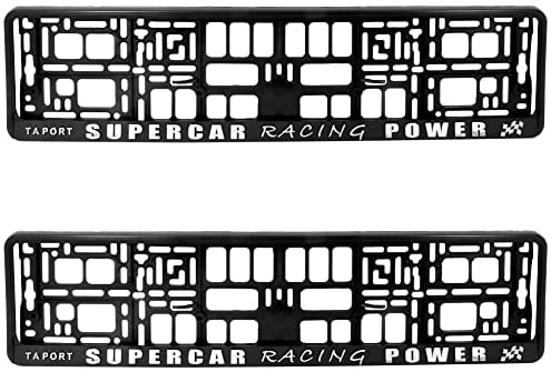 PAIR (2PCS) TAPORT SUPERCAR RACING POWER Car Registration License Number Plate Surround Holder Frame Surround