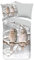 ESPiCO Bettwäsche Trendy Bedding Schneeeulen Grau Wintervögel Tier Eule Vogel Naturmotiv Flanell, Größe:135 cm x 200 cm