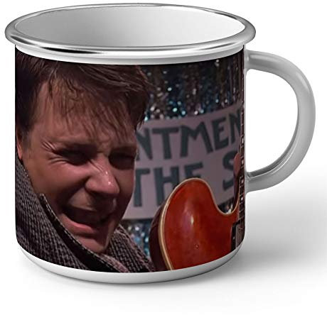 French Unicorn Mug Emaillé Metal Retour Vers le Future Scène Classique Guitare Solo 1950 Chuck Berry