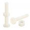 sourcing map Assortiment de 20 paires d'écrous de vis en nylon M8 x 50 mm et écrous hexagonaux M8 pour machines, électroniques, blanc