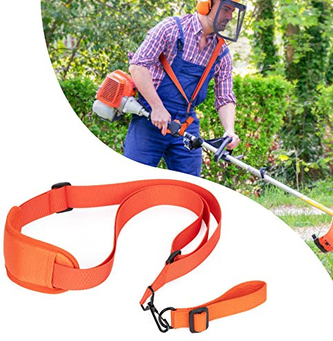 YOUSHARES Strimmer Harness - Mower Harness Strap Trimmer Shoulder Strap Nylon Belt for Brushcutter & Strimmer Compatible with Most Grass Trimmer (Orange)