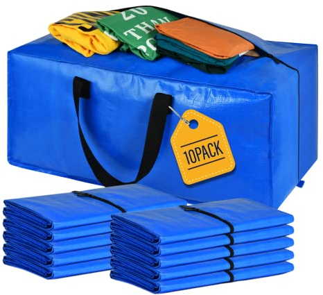 Umzugstaschen, große Aufbewahrungstaschen, Alternative zu Umzugskartons, Umzugsmaterialien zum Verpacken, 10 Packungen