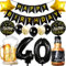 Ouceanwin Luftballon 40. Geburtstag Deko Männer Frauen, Ballons Geburtstagsdeko 40 Jahre Mann Frau, Folienballon Weinflasche Bier Deko Helium Ballon Whisky für 40 Jahr Geburtstag Party Deko