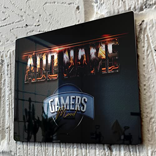 ShopQuality4U Personalised Game Metal Mirror Gamer Sign - Customised Printed Wall Art Plaque A3 Gamers Mood