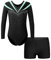 FEESHOW Mädchen Kinder Gymnastikanzug Ballett Gymnastikbody Turntrikot Gymnastikhose Shorts Sport Tanzoutfit Athletic Wettkampf Trainingsanzüge Hellgrün 122-128/7-8 Jahre