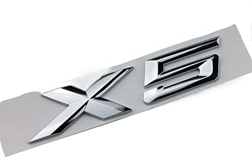 MSEURO 3D Auto Buchstaben Kofferraum Aufkleber for Logo passend for BMW X1 E87 F48 X2 F39 X3 F25 G01 X4 F26 G02 X5 G05 E70 F15 X6 G06 F16 X7 G07 Zubehör (Color : X5 Silver)