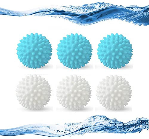 Wohlstand 6 pieces dryer balls for tumble dryers, dryer balls, dryer ball, dryer ball washing ball for fluffy clothes, cleaning household laundry, reusable