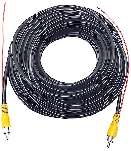 OBEST 10m Cable RCA de Cámara de Marcha Atrás de Coche, Extensión Cable de Vídeo para Sistemas de Reserva de Coche, Macho a Macho Audio y Video AV, para Camión, Furgoneta, Autocaravana