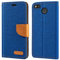 Oxford Stoff und PU Leder Flip Handyhülle Kompatibel mit Fairphone 3, Robuste Klapphülle mit Kartenfächern und Magnetverschluss (Blau)
