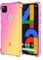 RankOne Hülle Geeignet für Google Pixel 4a (4G) (5.81 Inches) Transparente TPU Silikon Farbverlauf Color Case - Rosa Gold